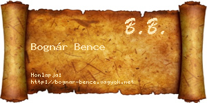Bognár Bence névjegykártya