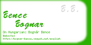bence bognar business card