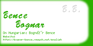 bence bognar business card